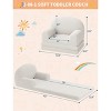 Kids Couch, 2-in-1 Convertible Teddy Fleece Fabric Toddler Sofa Chair, Soft Fold Out Couch Lounger for Kids, Comfy Children's Sofa Bed - 2 of 4
