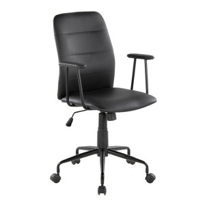 LumiSource Fredrick Office Chair Black Metal/Black PU - 1 of 4