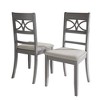 ChaletPosh Wooden Dining Chair With Warm Grey Cover (Set of 2) - 4 of 4