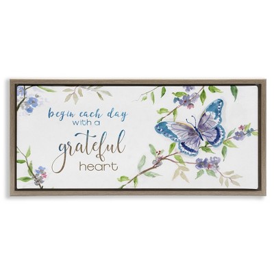 Stupell Industries Begin Day with Grateful Heart, 31" x 14"
