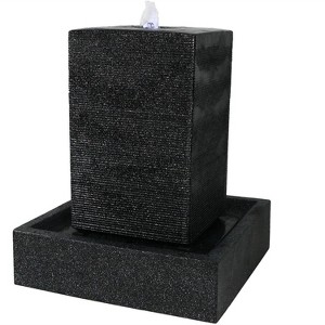 Sunnydaze 40"H Electric Polyresin and Fiberglass Large Pillar Outdoor Water Fountain with LED Lights - 1 of 4