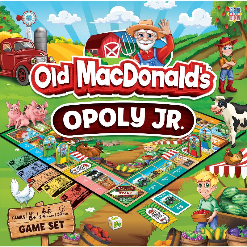 MasterPieces Kids & Family Board Games - Old MacDonald's Farm Opoly Jr., 1 of 7