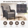 Buenhomino 4 Pieces Patio Conversation Set Outdoor Rattan Patio Furniture Set Wicker Chair with Thick Cushion and Glass Table for Patio Backyard Porch - 2 of 4