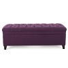 TiramisuBest Storage Ottoman Bench - Purple Fabric Entryway Bench, 50.0"L x 20.5"W x 18.25"H - 3 of 4