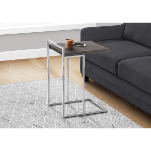 Sapphtopaz Modern C-Shaped End Table with Chrome Metal Base & Handle Coffee Table with Rectangular Top Sofa Side Table for Living Room,Bedroom - 1 of 4