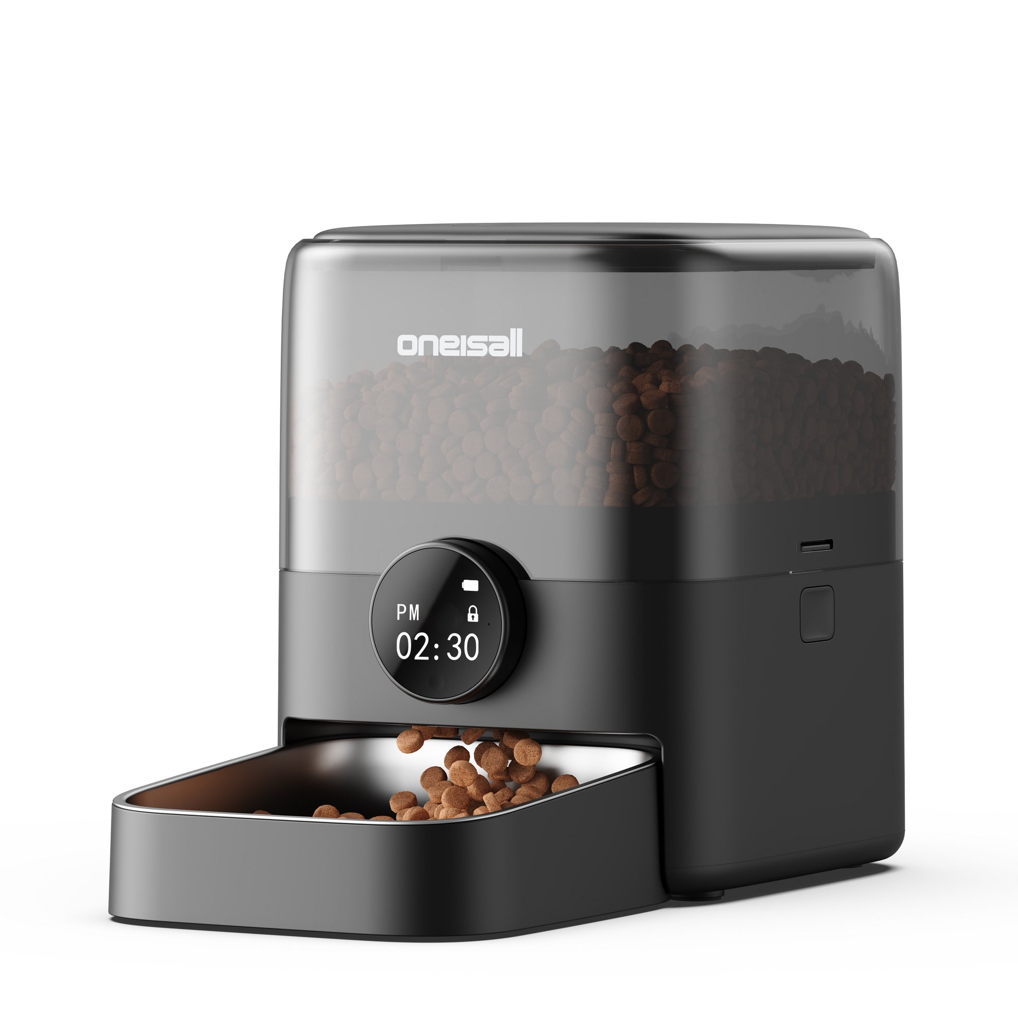 Oneisall PF05 Automatic Dog and Cat Feeder: 3L, 6-Meal Timer, Backup Power, for Large Kibble, Pet Dry Food Dispenser (Spring Sale)