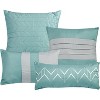 Home Mart Goods 7 Piece Green Blue Grey Geometric Soft Bedding Comforter Set - Queen Size - 3 of 4