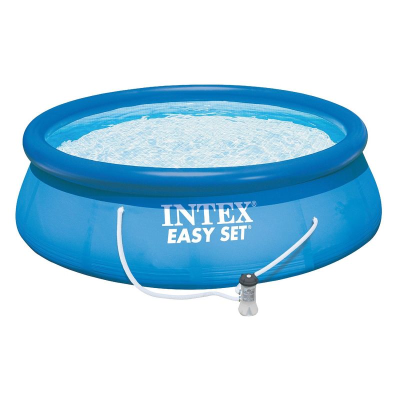 Intex Above Ground Swimming Pool, Ladder with Pump and 15’ Pool Debris Cover, 3 of 7