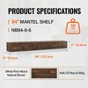 VEVOR Fireplace Mantel, 84" x 8" x 6", 50 lbs Weight Capacity, Natural Wood Mantel for Over Fireplace, Wall Mounted Floating Farmhouse Shelf, Brown - 4 of 4