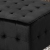 Christopher Knight Home Judson Glam Tufted Velvet Ottoman Black: Luxury Round, No Assembly Required - 4 of 4
