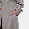 Knit & Lounge Women’s Button Front Cardigan Sweater Dress Sailor Collar Long Sleeve Relaxed Fit Ribbed - 3 of 4