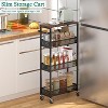 Slim Storage Cart 4 Tier Narrow Kitchen Rolling Cart on Wheels , Mobile Utility Cart Shelving Unit - 2 of 4