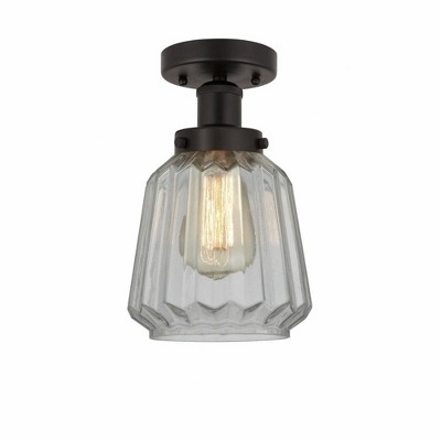Chatham - 1 Light Semi-Flush Mount In Industrial Style-8.25 Inches Tall and 6.5 Inches Wide