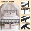 Acekool Twin Metal Platform Bed Frame with Heart-Shaped Headboard & Footboard, 12.2" Under-Bed Storage, Heavy-Duty Metal Slat Support,Black - 3 of 4