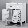 30" Bathroom Vanity with Ceramic Sink, Freestanding Cabinet with 1 Door & 3 Drawers, Solid Wood & MDF Construction - 3 of 4