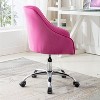 Velvet Desk Chair, Swivel Home Office Chair with Wheels and Gold Metal Base – The Pop Home - 4 of 4