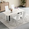 Set of 4 Black PU Backrest Chairs with Silver Metal Legs, Comfortable Dining Chairs - 2 of 4