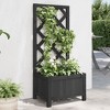 vidaXL Planter Black Solid Fir Wood Medium Planters Planter - 2 of 4