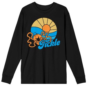 Mr. Men And Little Miss Classic Mr. Tickle Long Sleeve Crew Neck Black Adult Tee - 1 of 3