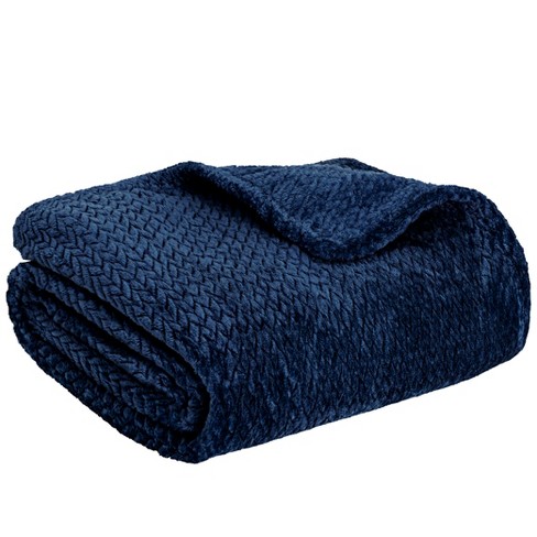 Fleece Plush Throw Blanket Navy Blue(50 by 60 Inches),Super Soft Fuzzy Cozy  Flannel Blanket for Couch Sofa.Microfiber Blanket Lightweight