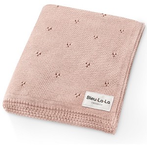 Luxury 100% Organic Cotton Pointelle Baby Receiving Swaddle Blanket for Infants Boys and Girls - 1 of 4