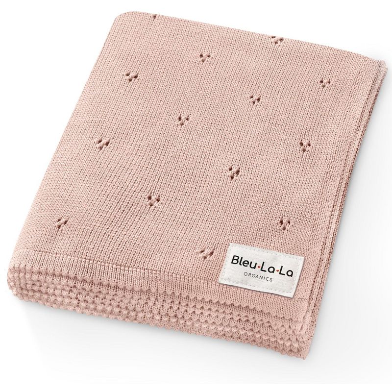 Luxury 100% Organic Cotton Pointelle Baby Receiving Swaddle Blanket for Infants Boys and Girls, 1 of 10