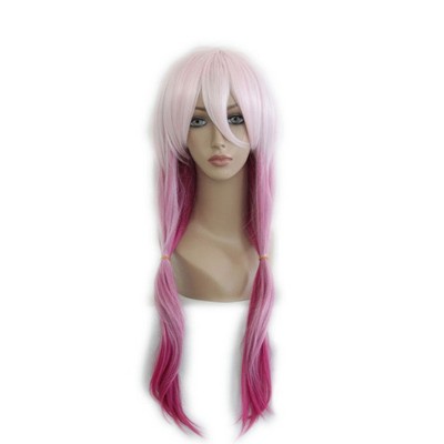 Unique Bargains Women's Wigs 28" Pink with Wig Cap
