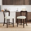 Vynxaria Counter Stool Without Arm,Set of 2,Dark Brown+Beige - 2 of 4