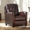 Elm Lane Livorno Chocolate Genuine Leather Recliner Chair Modern Armchair Comfortable Push Manual Reclining Footrest Tufted for Bedroom Living Room - 2 of 4