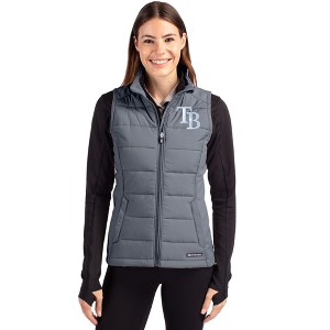 Tampa Bay Rays Cutter & Buck Evoke Hybrid Softshell Recycled Womens Full Zip Vest - 1 of 1