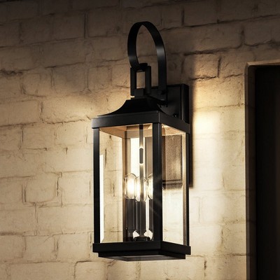 Urban Ambiance Luxury Transitional Outdoor Wall Sconce 21.75''H x 7''W,  Midnight Black Finish,  Calderdale Collection, UHP1403