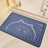 DOMETOUR Non-Slip Quick Dry Bath Mat Super Absorbent Cotton/Polyester Low Profile Fits Under Door - 2 of 4