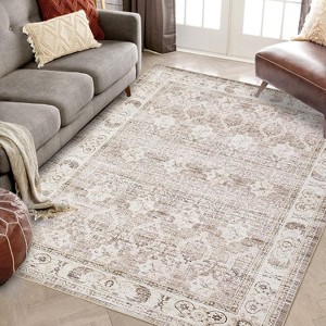 Washable Area Rugs, Rugs for Living Room, Stain Resistant Carpet, Vintage Rugs for Bedroom, Non Slip Backing, Home Decor Floor Decoration Mat - 1 of 4