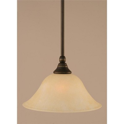 Toltec Lighting Any 1 - Light Pendant in  Dark Granite with 10" Amber Marble Shade