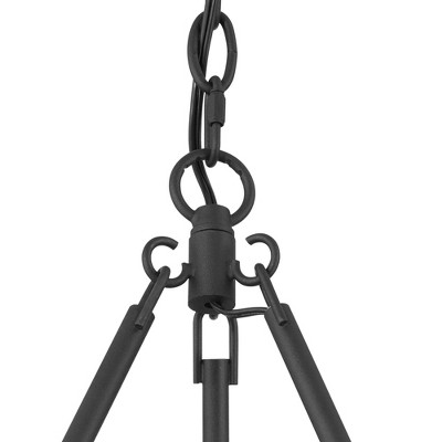 Black and Gold Crystal 35" Round LED Pendant Chandelier