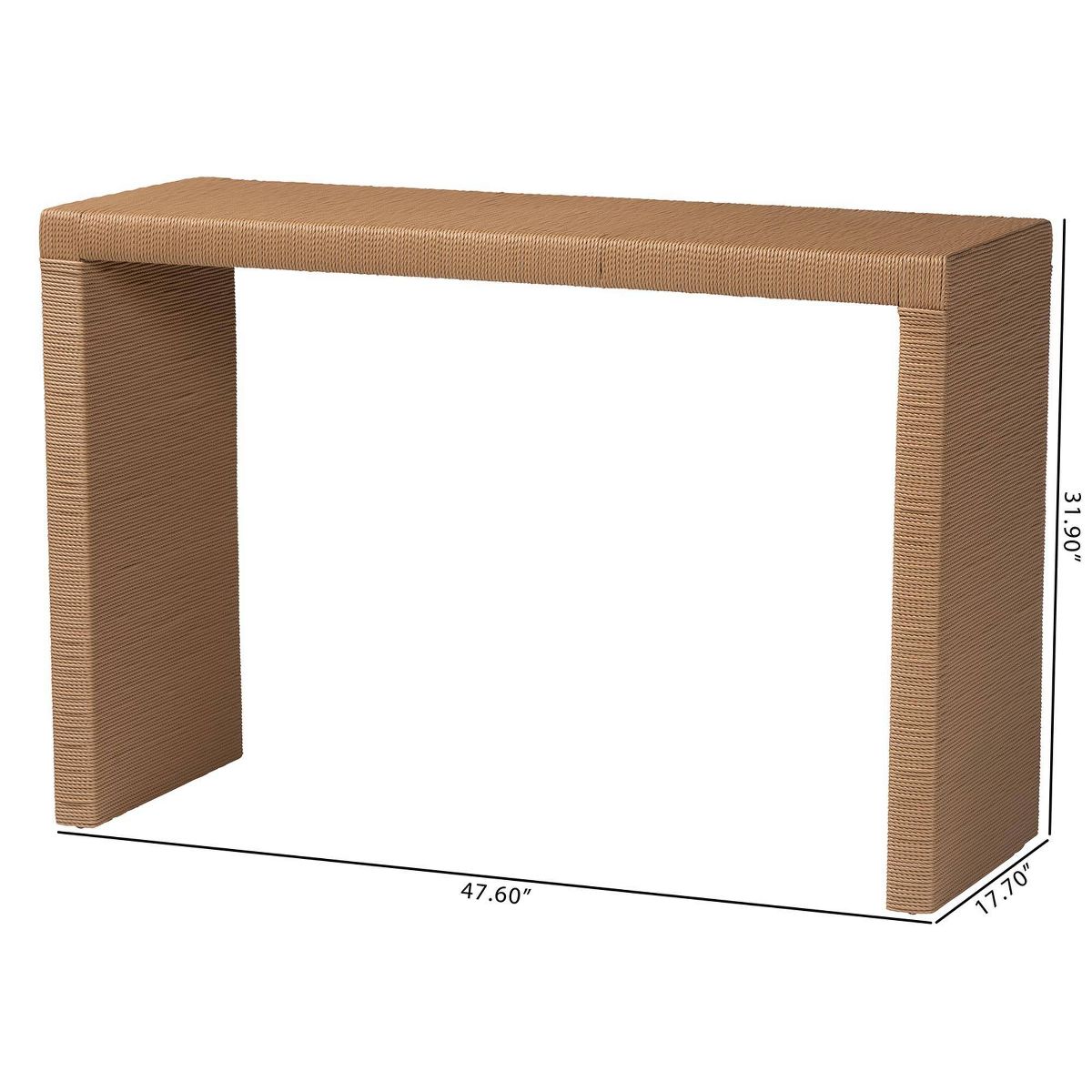 bali & pari 47.6" Salve Woven Seagrass Console Table Brown - thumbnail 7