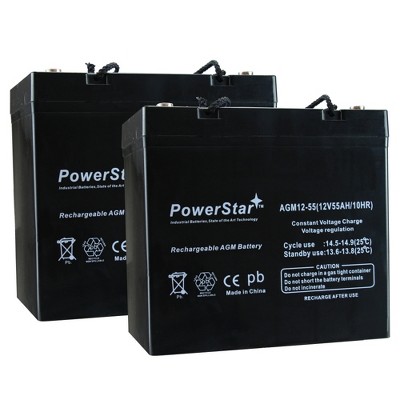 PowerStar 2X 12V 55Ah Scooter Battery UB12550 Group 22NF for Pride Jazzy 1115