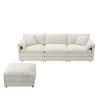 VYNXARIA 103.5" Chenille Modular Sectional Sofa with Deep and Wide Seat,L Shaped Cloud Couch Set with Double Cushions,4 Seat Sofa£¬Cream - 2 of 4