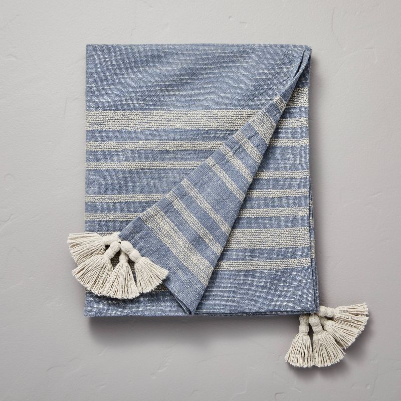Heathered Stripe Tasseled Woven Throw Blanket - Hearth & Hand™ with Magnolia, 1 of 7