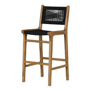 South Shore Balka Counter Height Barstool Black/Natural - 1 of 4