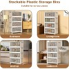 Stackable Storage Boxes With Lid 4-Tier Plastic Storage Bins Folding Storage Boxes Wardrobe Closet Containers for Bedroom Living Room 80 x 40 x 145cm - 3 of 4