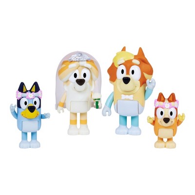 Bluey Wedding Time Figures Set with Uncle Rad, Frisky, Bluey, and Bingo