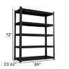 ALEXOUN 5 Tier Black Heavy Duty Metal Storage Shelves,Open Back Adjustable Shelves Strong Load Bearing for Garage,Pantry,Office. - 3 of 4