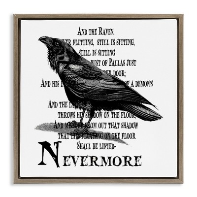 Stupell Industries Creepy Halloween Black Crow Raven, 25" x 25"