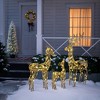 LuxenHome 3-Piece Gold Glitter Deer Family Outdoor Holiday Decoration with Lights Brown - 4 of 4