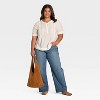 Women's Elbow Sleeve Button-Front Pintuck Blouse - Universal Thread™ - 3 of 3