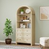 Modern Farmhouse Arched Bookcase Kitchen Pantry with Adjustable Shelves Wood Storage Cabinet for Kitchen, Dining,Living Room-Tanpinhause - 3 of 4