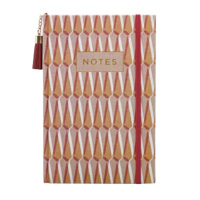 College Ruled Printed Journal Gold/Red - Threshold™: Hard Cover, 240 Pages, Elastic Closure, Pocket, 5.75x8.5"