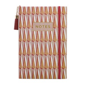 College Ruled Printed Journal Gold/Red - Threshold™: Hard Cover, 240 Pages, Elastic Closure, Pocket, 5.75x8.5" - 1 of 3