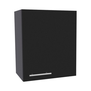 GlasFlength Kitchen Storage 1 Door Kitchen Wall Cabinet Internal Shelves Cabinet Storage Cupboard for Kitchen, Black, 13.1"*19.7"*23.6" - 1 of 4
